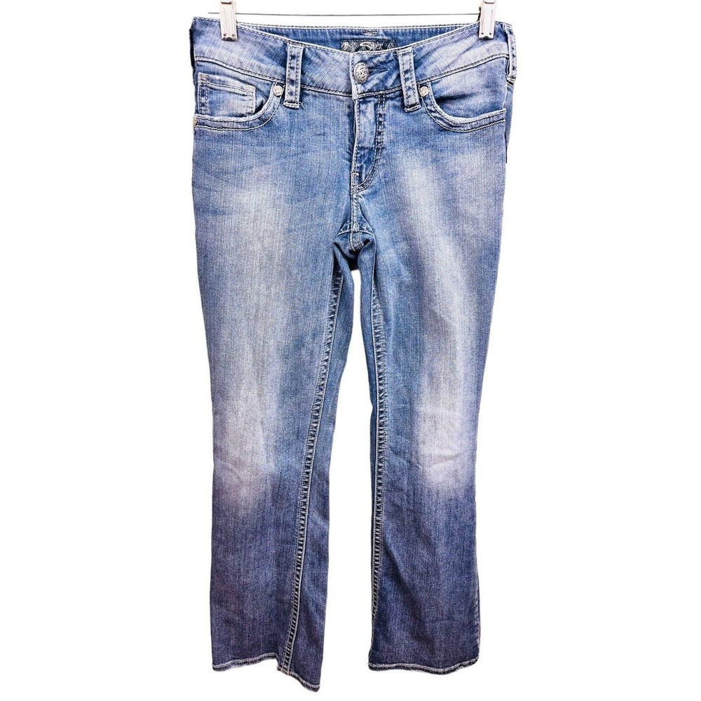 Vtg Silver Suki Denim Jeans Women 27/32 Light Wash Boot Cut Low Rise Y2K…